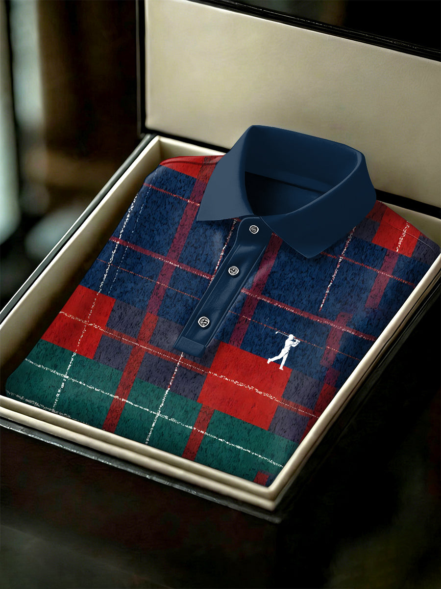 Men's Vintage Business Style Printed Casual Polo Shirt