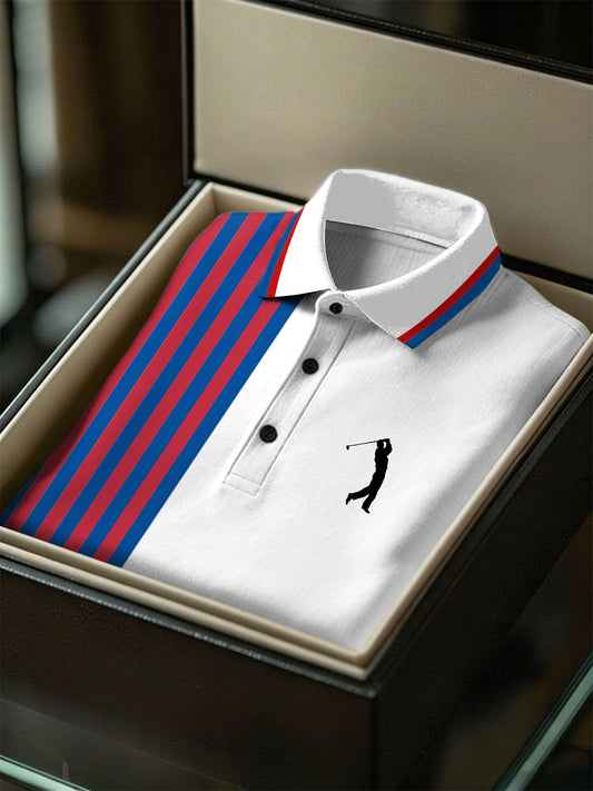Men's Business Style Polo Collar Casual Short Sleeved Shirt