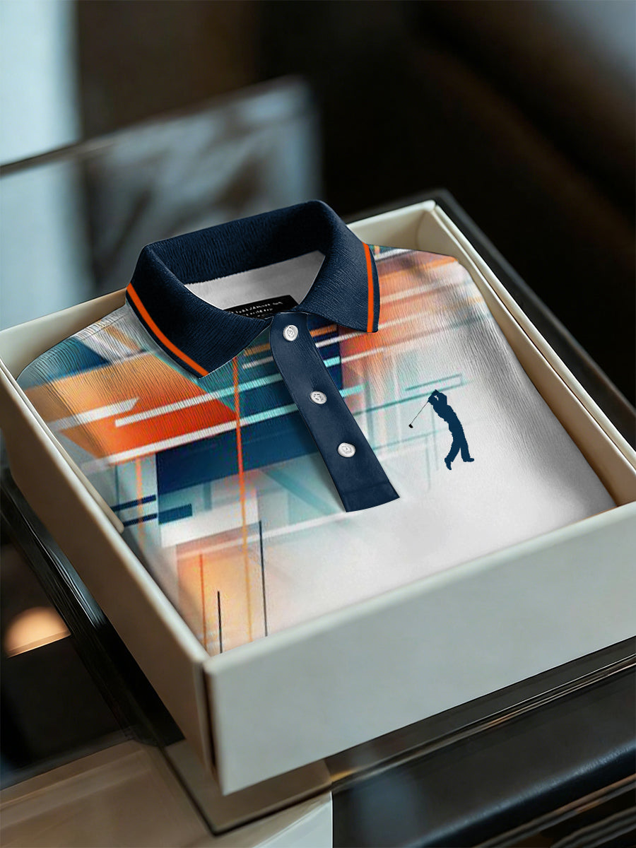 Men's Business Style Polo Collar Casual Short Sleeved Shirt