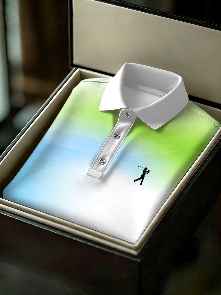 Men's Vintage Business Style Printed Casual Polo Shirt