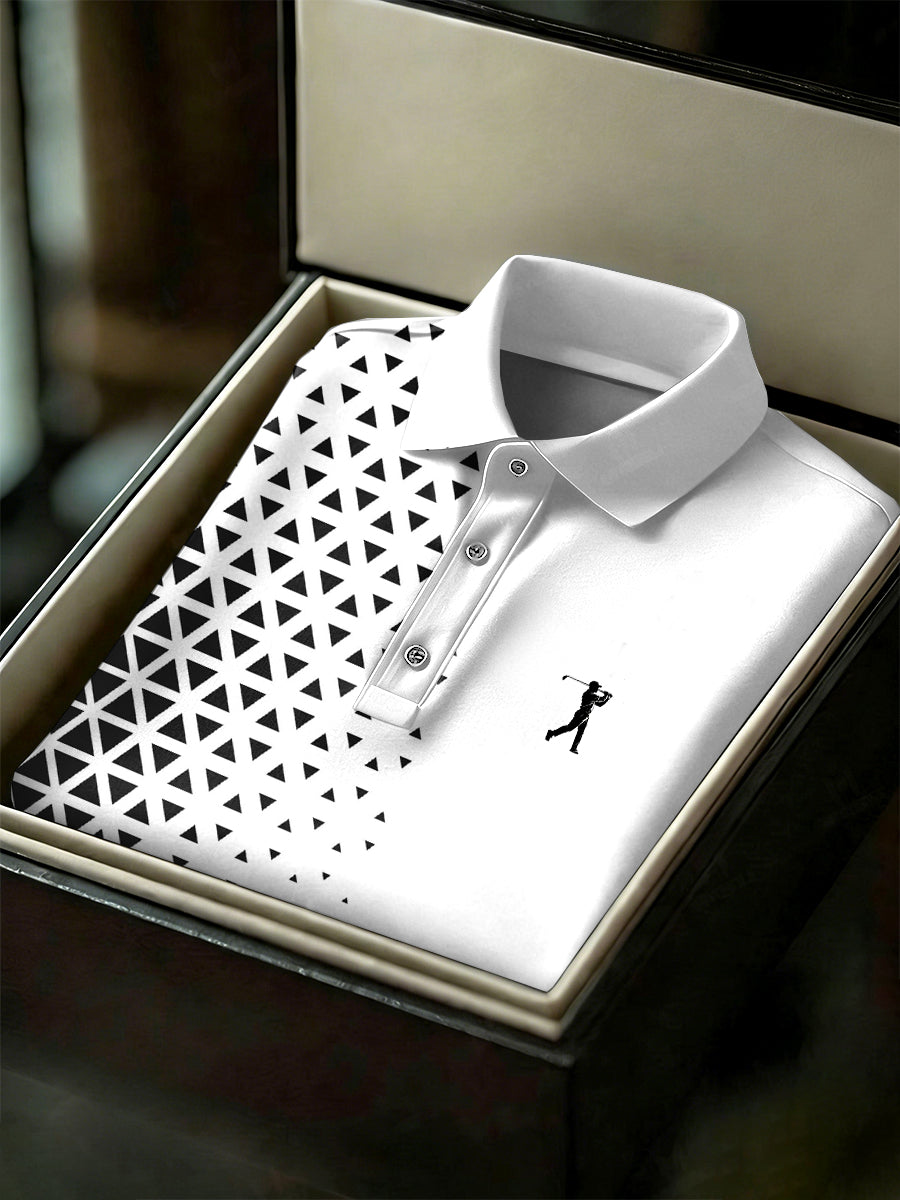 Men's Vintage Business Style Printed Casual Polo Shirt