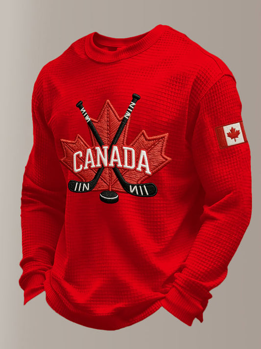 Men's Canada Hockey Printed Casual Top