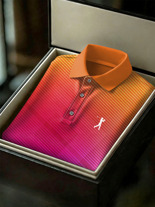 Men's Vintage Business Style Printed Casual Polo Shirt