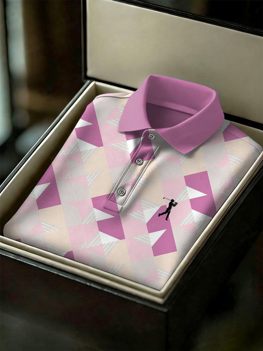 Men's Vintage Business Style Printed Casual Polo Shirt