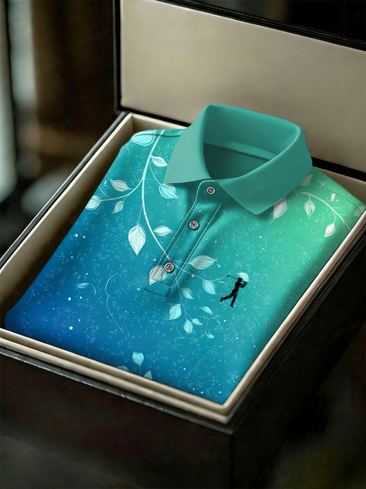 Men's Vintage Business Style Printed Casual Polo Shirt