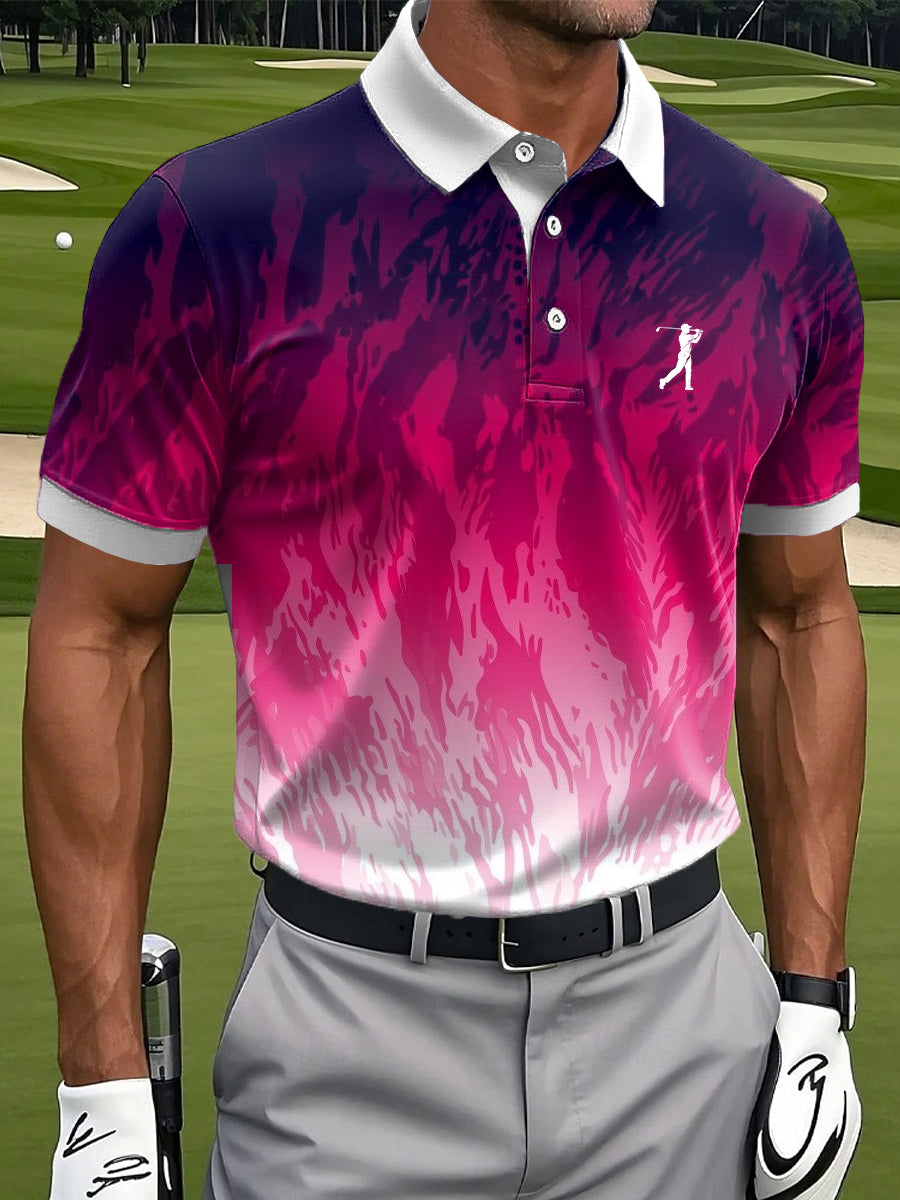 Men's Vintage Business Style Printed Casual Polo Shirt