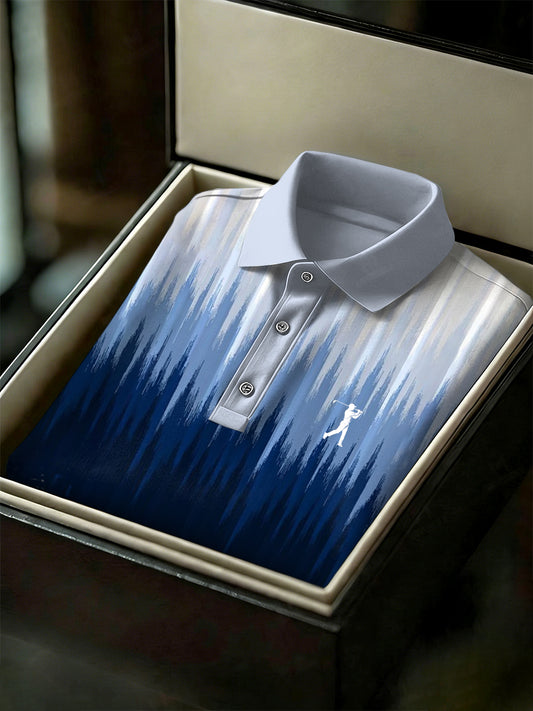 Men's Vintage Business Style Printed Casual Polo Shirt