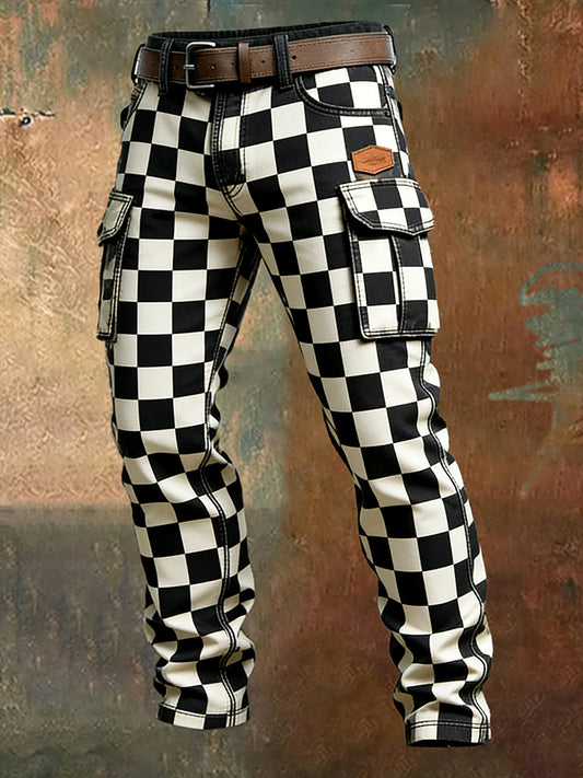 Men's Retro Business Style Casual Work Trousers