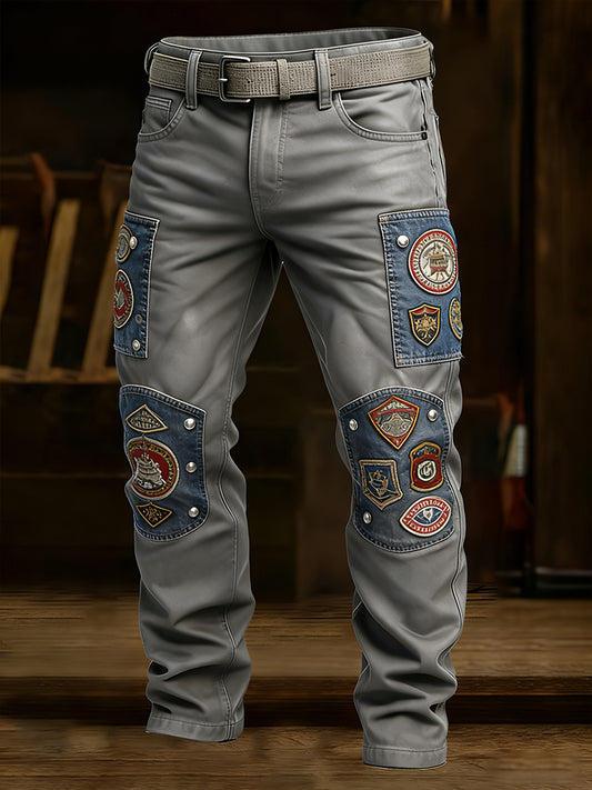 Men's Retro Business Style Casual Work Trousers