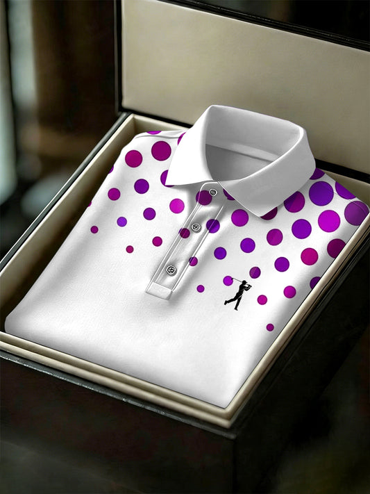 Men's Vintage Business Style Printed Casual Polo Shirt