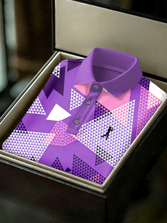 Men's Vintage Business Style Printed Casual Polo Shirt