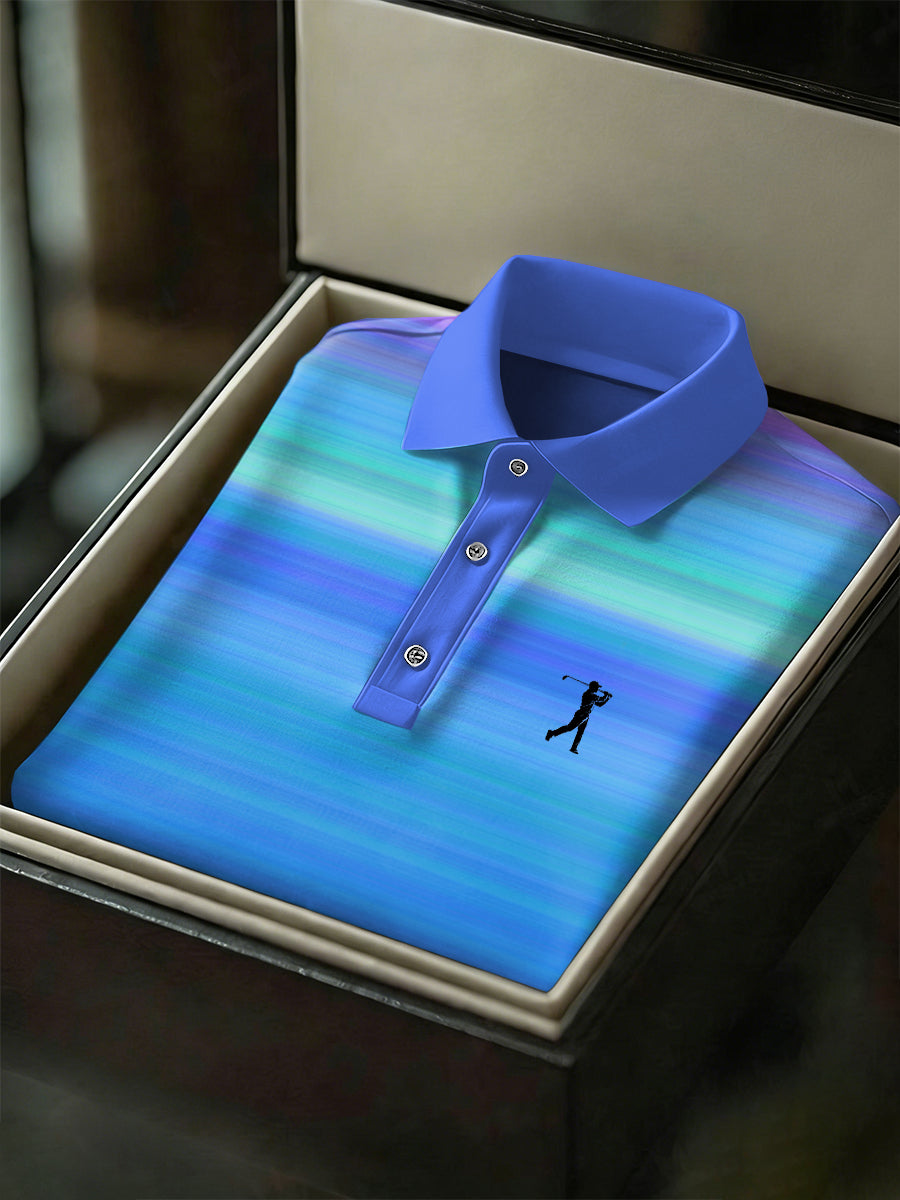 Men's Vintage Business Style Printed Casual Polo Shirt