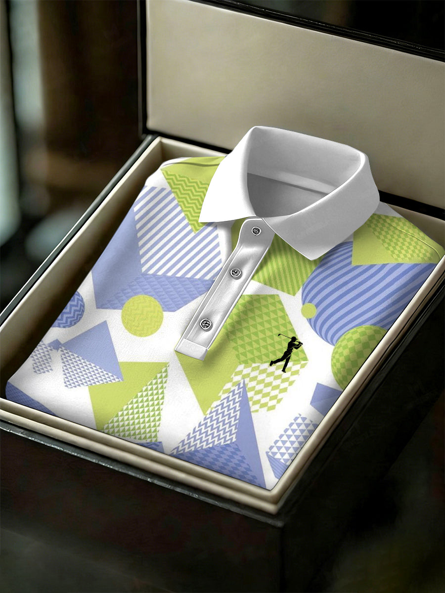 Men's Vintage Business Style Printed Casual Polo Shirt