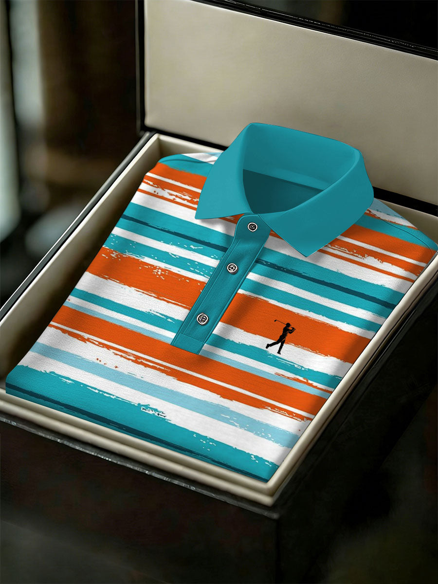 Men's Vintage Business Style Printed Casual Polo Shirt