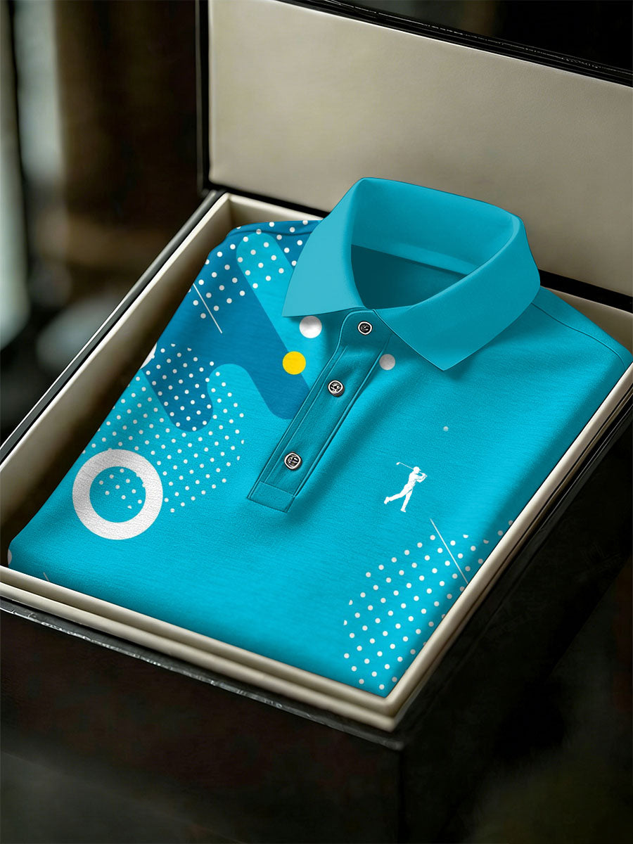 Men's Vintage Business Style Printed Casual Polo Shirt