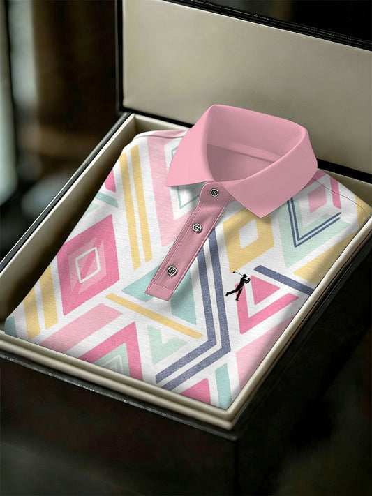 Men's Vintage Business Style Printed Casual Polo Shirt