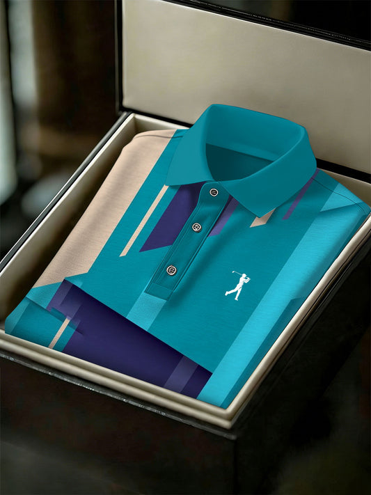 Men's Vintage Business Style Printed Casual Polo Shirt