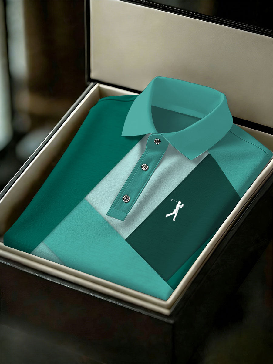 Men's Vintage Business Style Printed Casual Polo Shirt