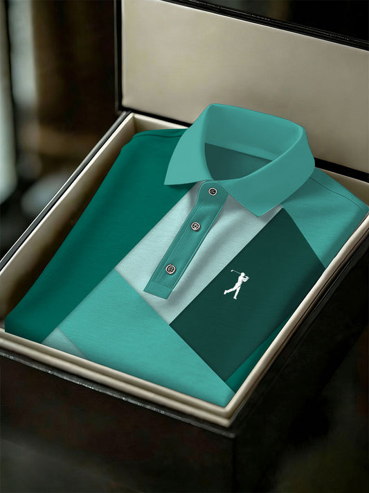 Men's Vintage Business Style Printed Casual Polo Shirt