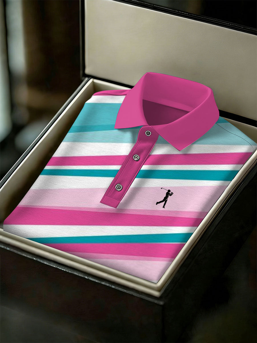 Men's Vintage Business Style Printed Casual Polo Shirt