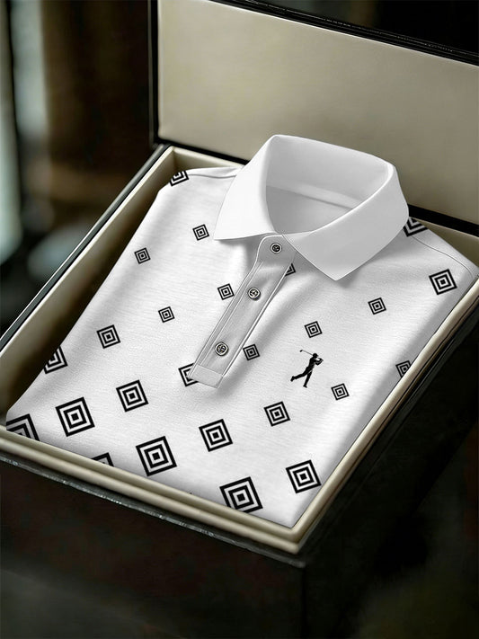 Men's Vintage Business Style Printed Casual Polo Shirt