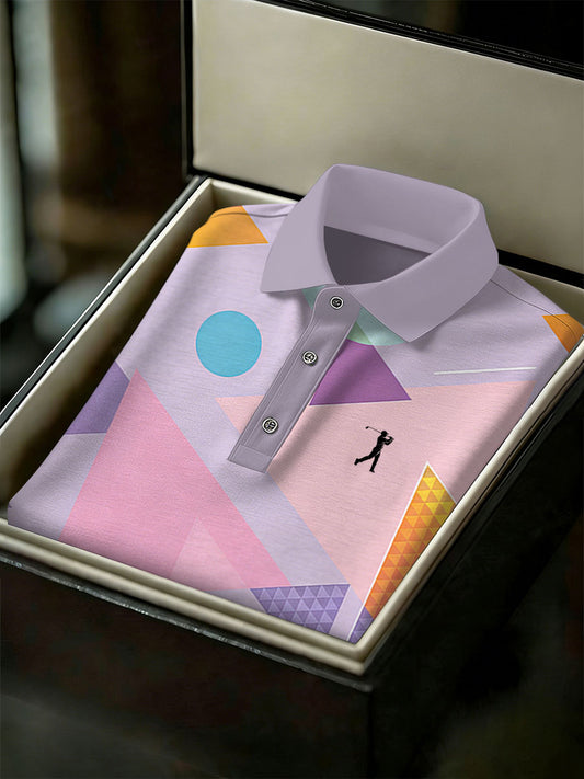 Men's Vintage Business Style Printed Casual Polo Shirt