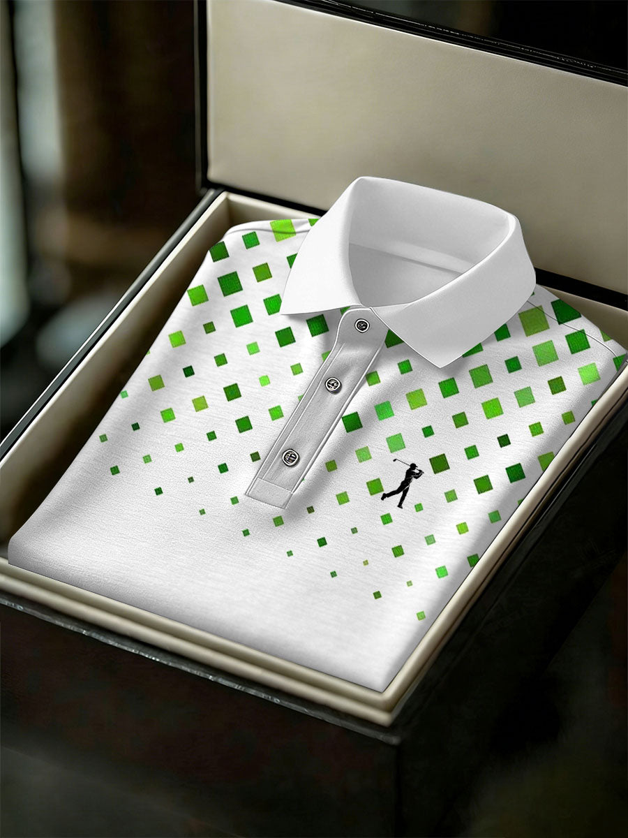 Men's Vintage Business Style Printed Casual Polo Shirt