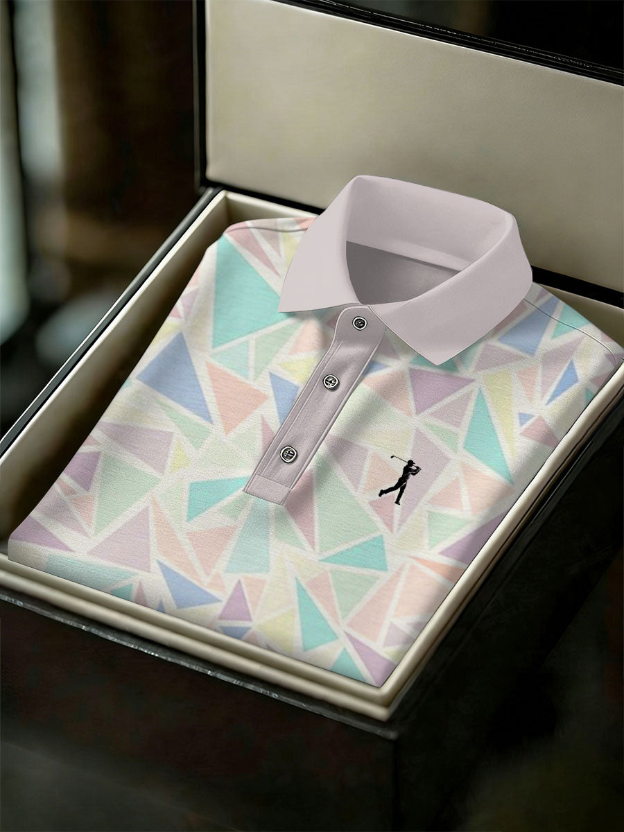 Men's Vintage Business Style Printed Casual Polo Shirt