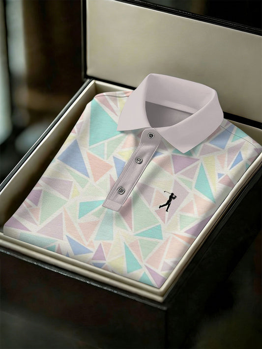 Men's Vintage Business Style Printed Casual Polo Shirt