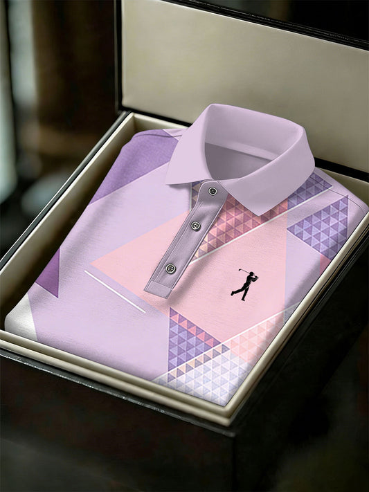 Men's Vintage Business Style Printed Casual Polo Shirt