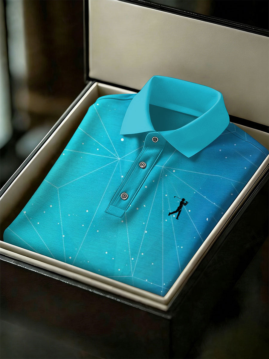 Men's Vintage Business Style Printed Casual Polo Shirt