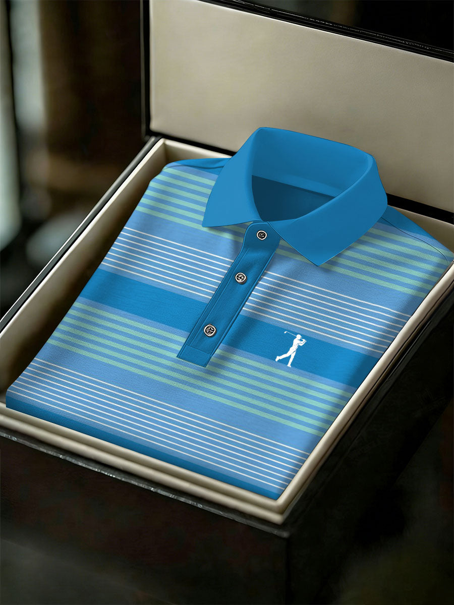 Men's Vintage Business Style Printed Casual Polo Shirt