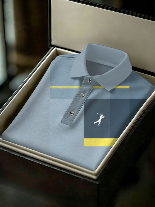 Men's Vintage Business Style Printed Casual Polo Shirt