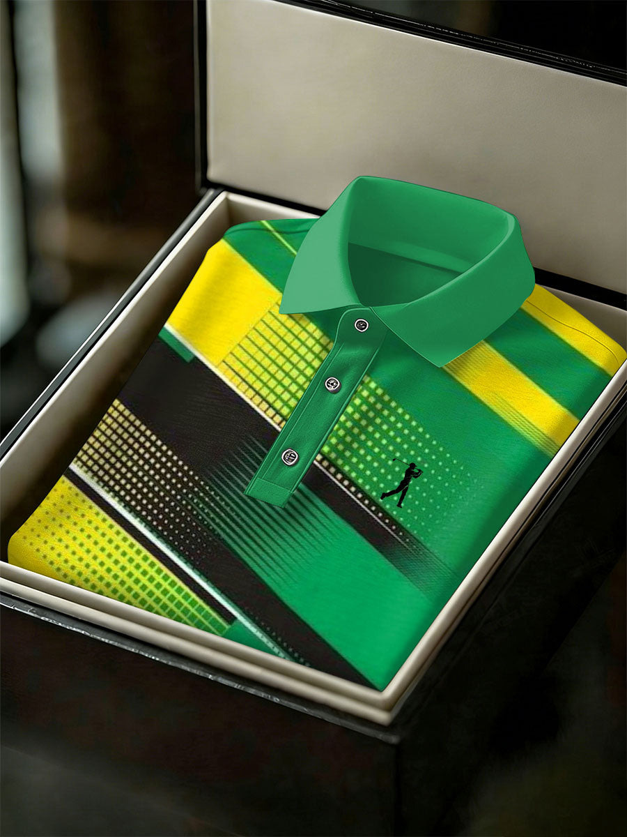 Men's Vintage Business Style Printed Casual Polo Shirt