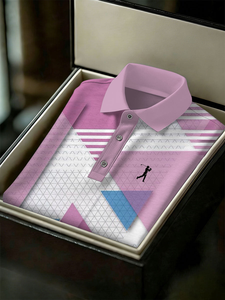 Men's Vintage Business Style Printed Casual Polo Shirt