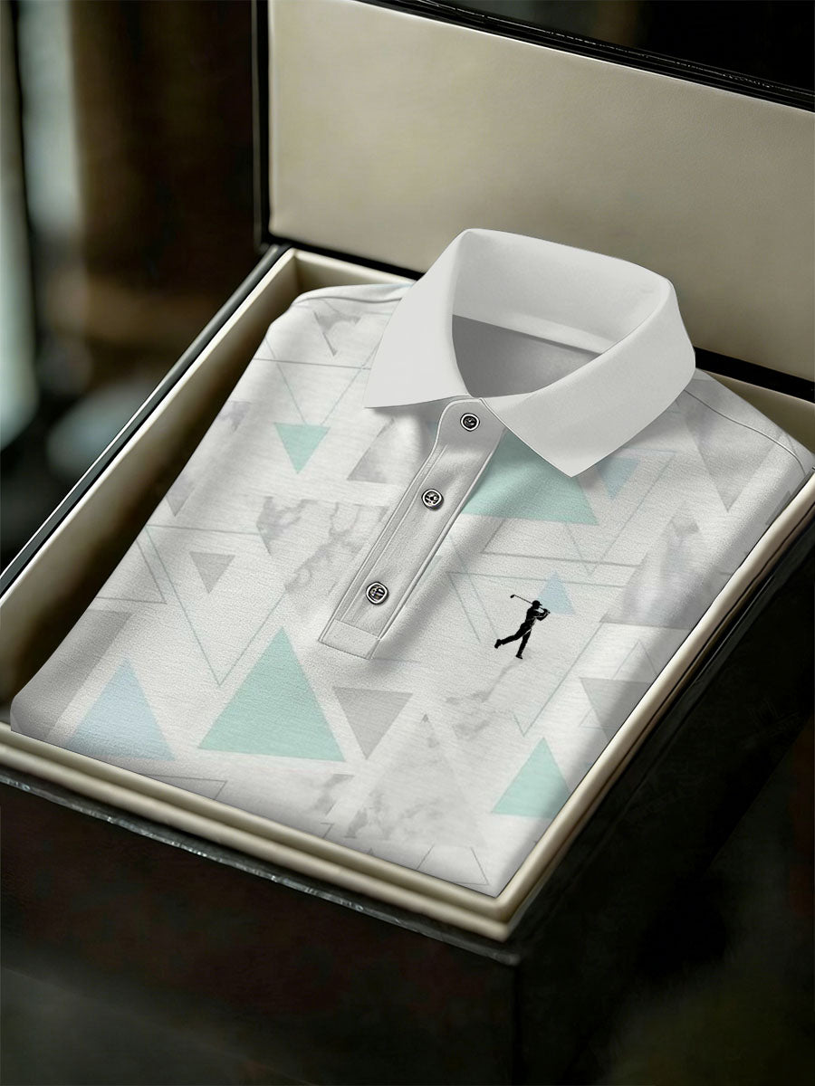 Men's Vintage Business Style Printed Casual Polo Shirt