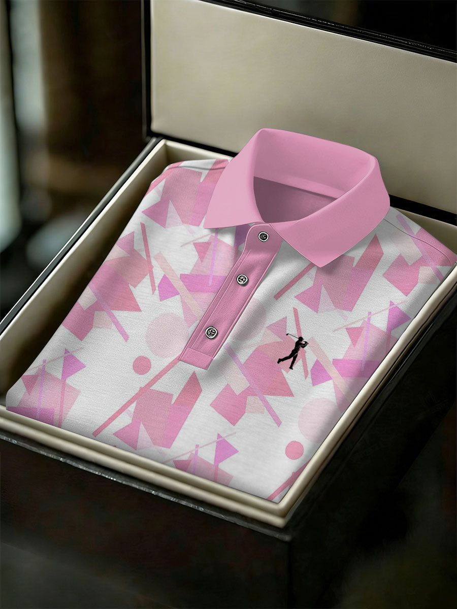 Men's Vintage Business Style Printed Casual Polo Shirt