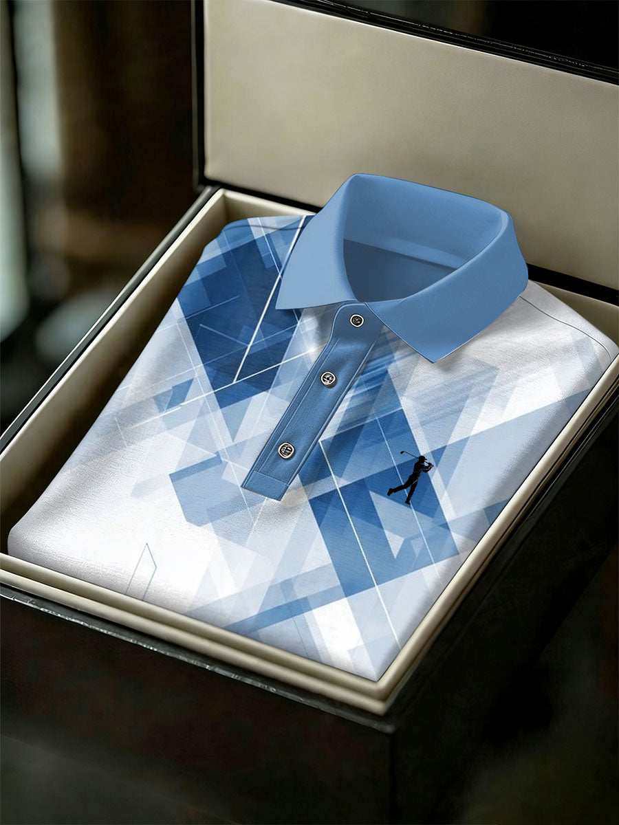 Men's Vintage Business Style Printed Casual Polo Shirt