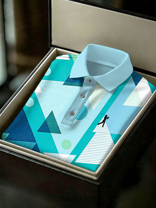 Men's Vintage Business Style Printed Casual Polo Shirt