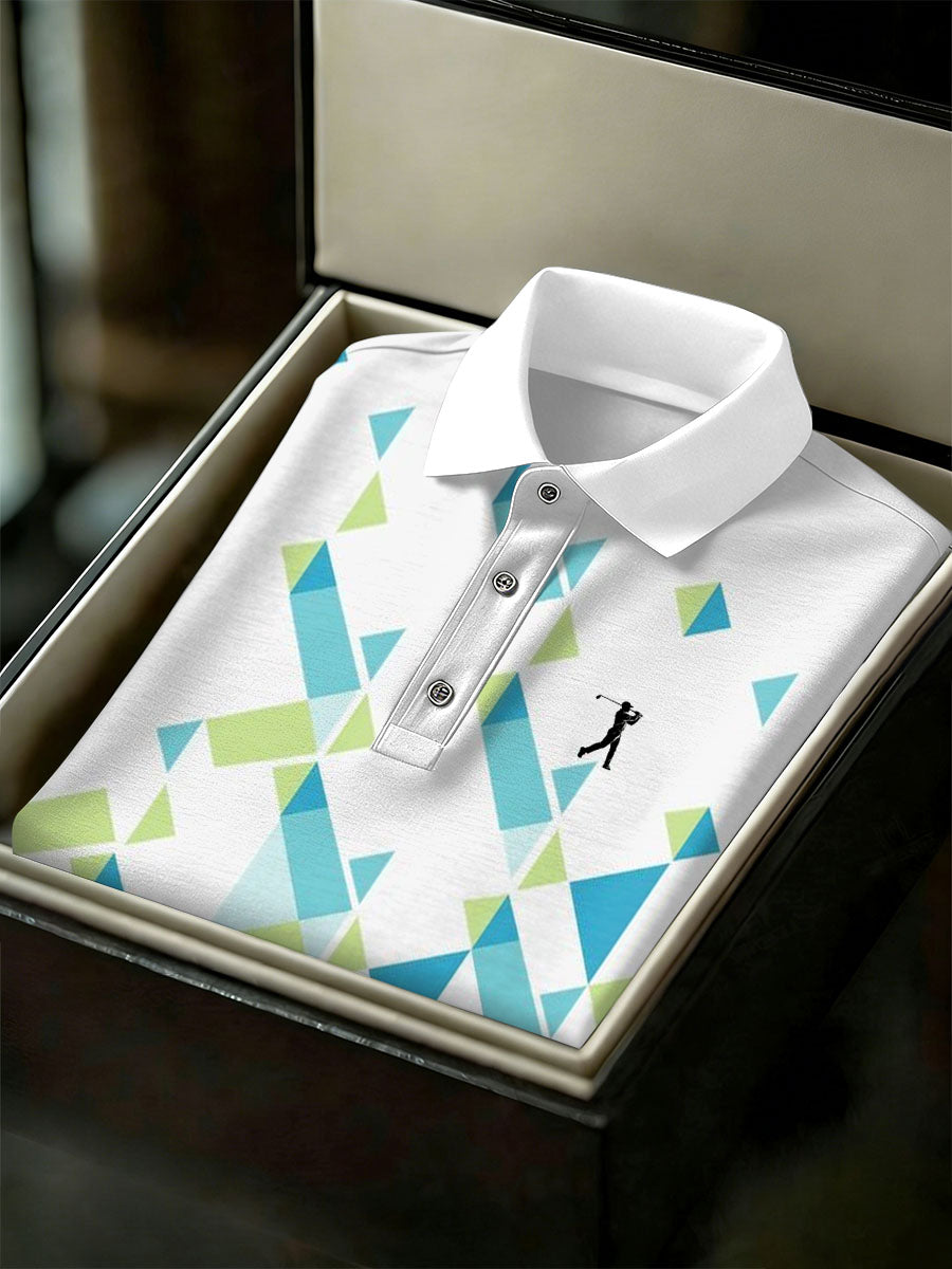 Men's Vintage Business Style Printed Casual Polo Shirt