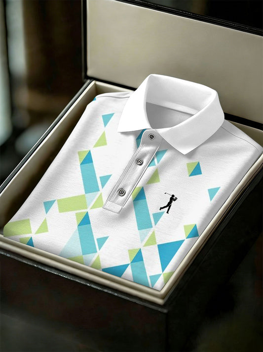 Men's Vintage Business Style Printed Casual Polo Shirt