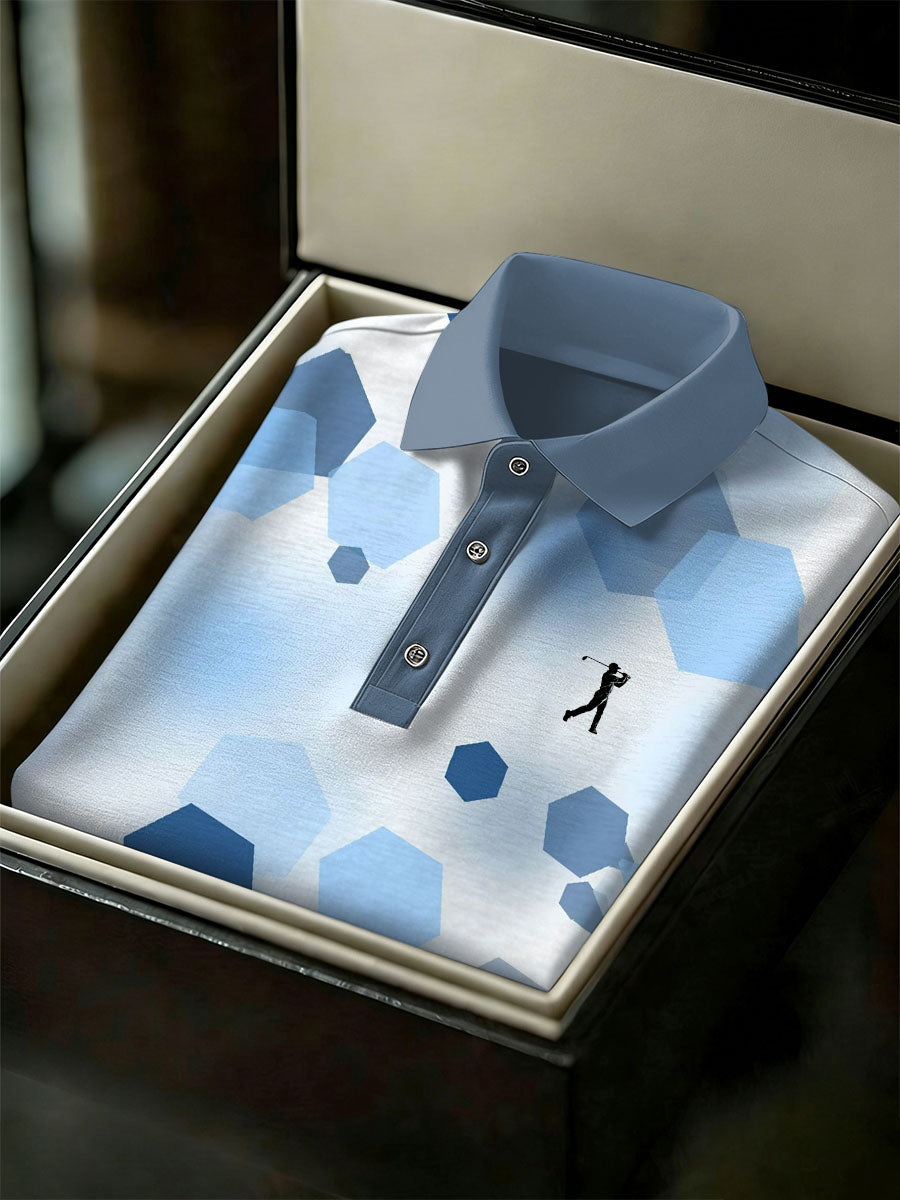 Men's Vintage Business Style Printed Casual Polo Shirt