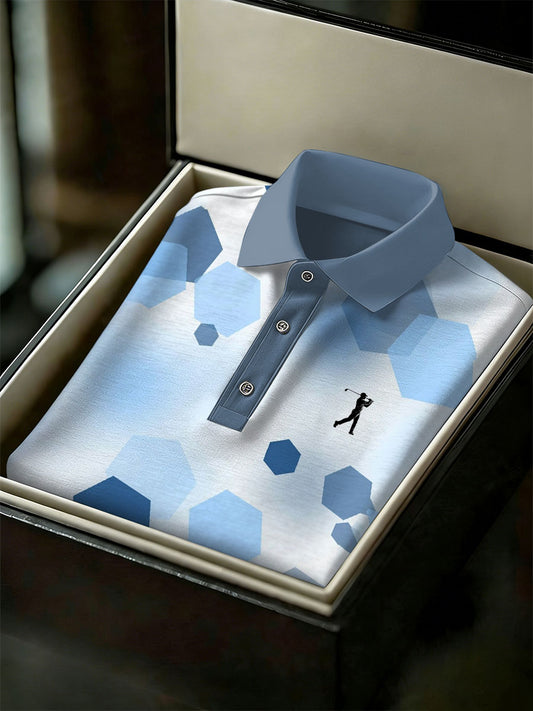 Men's Vintage Business Style Printed Casual Polo Shirt