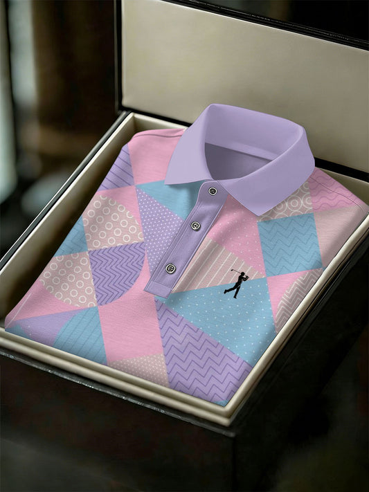 Men's Vintage Business Style Printed Casual Polo Shirt