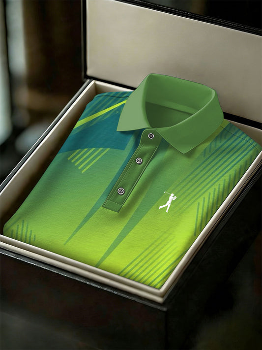 Men's Vintage Business Style Printed Casual Polo Shirt