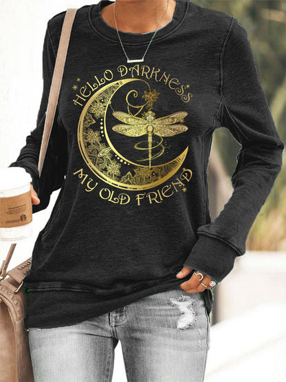 Women's Hello Darkness My Old Friend Hippie Sweatshirt