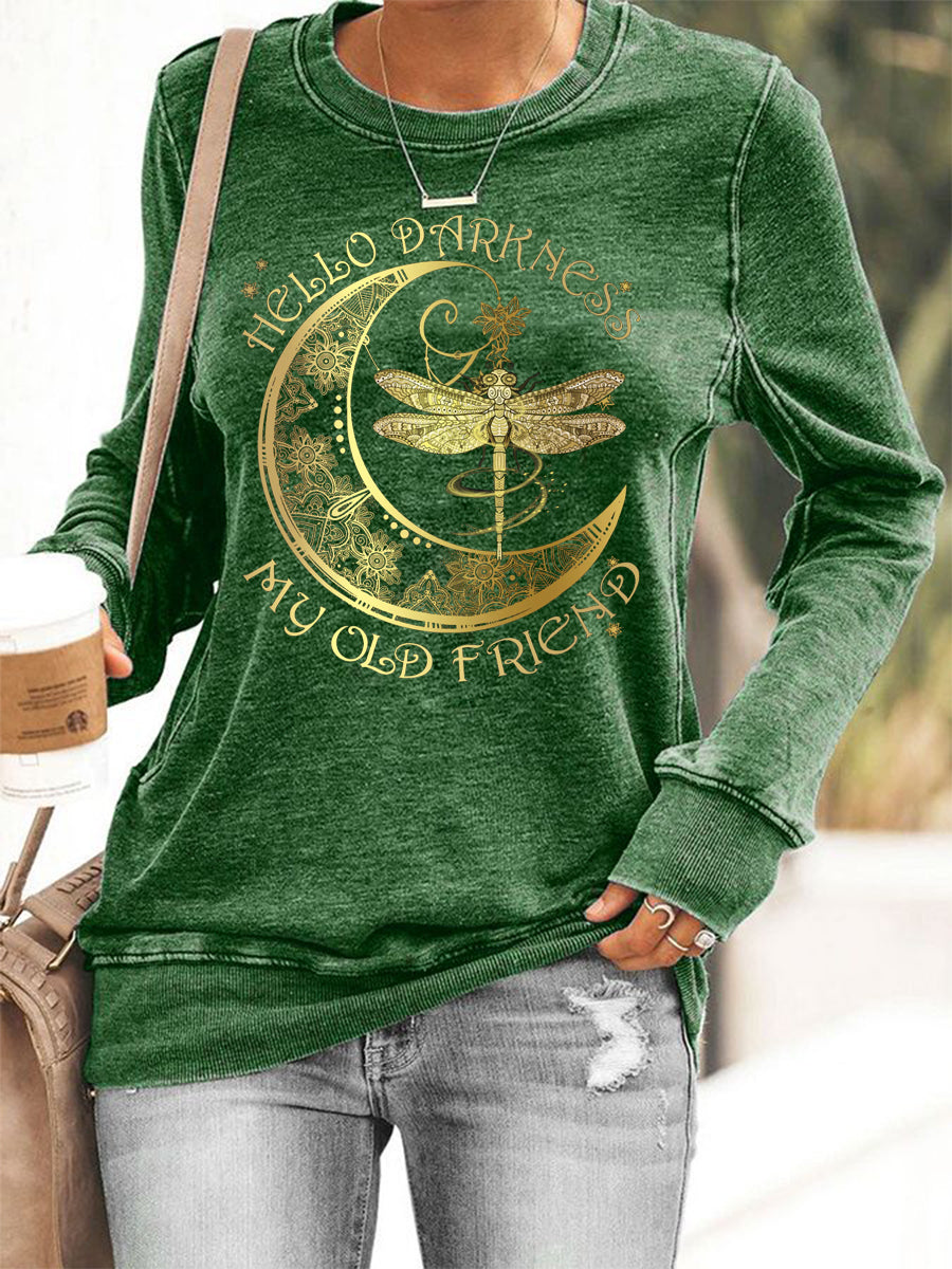 Women's Hello Darkness My Old Friend Hippie Sweatshirt