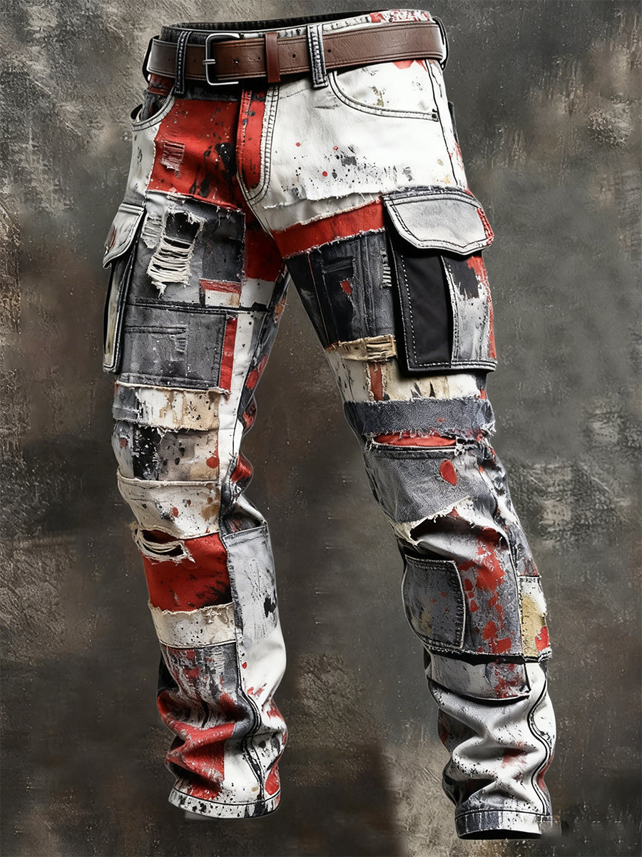 Men's Retro Business Style Casual Work Trousers