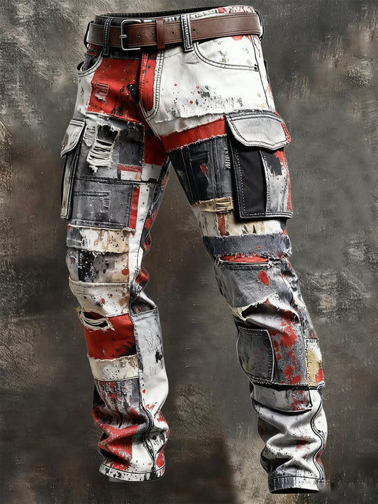 Men's Retro Business Style Casual Work Trousers