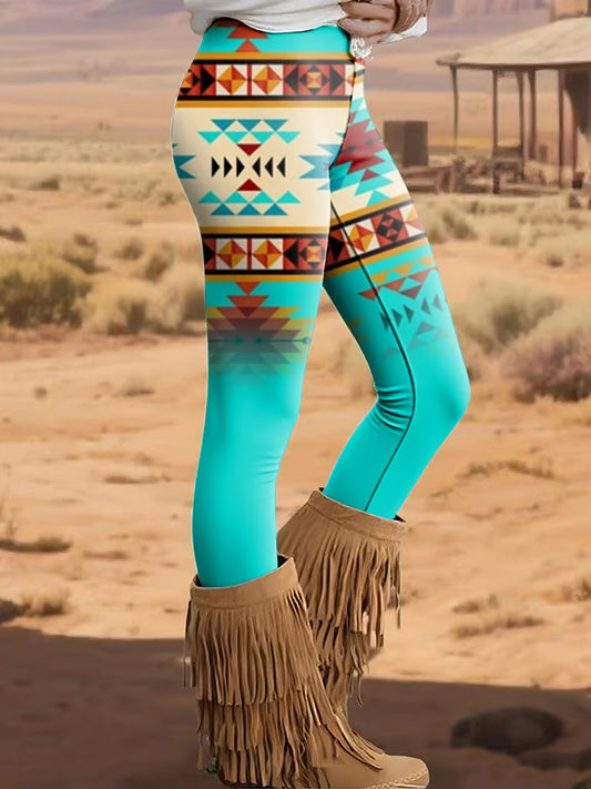 Women's Vintage Western Aztec Leggings